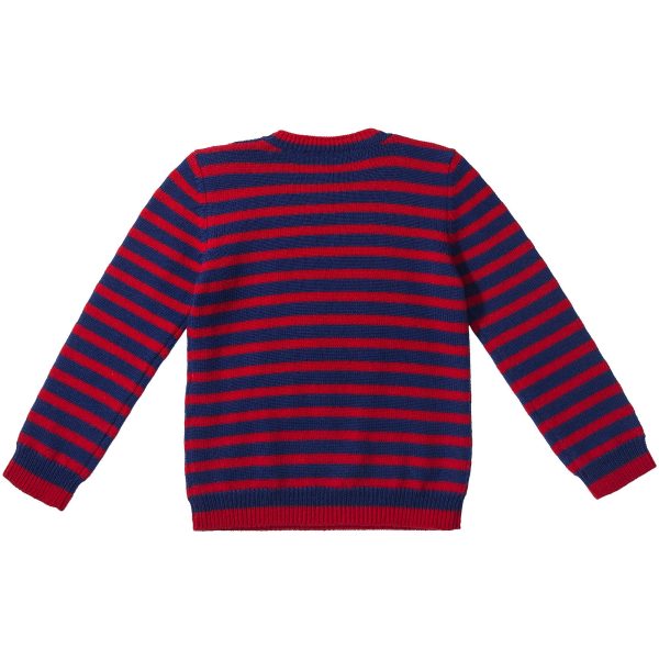 Baby Boys Black & Red Striped Sweatshirt For Sale