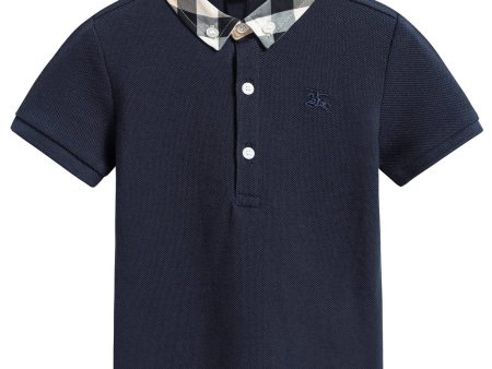 Boys True Navy Cotton Polo Shirts For Discount