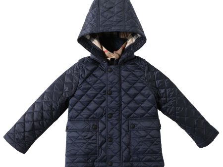 Baby Boys Ink Blue Padded Down Hooded Jacket Sale