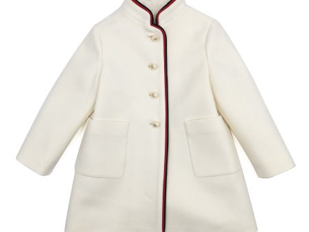 Baby  Girls  White  Woven   Coat For Sale