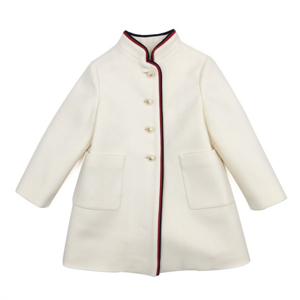 Baby  Girls  White  Woven   Coat For Sale