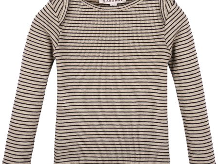 Baby Beige Striped Cotton T-shirt Online Hot Sale