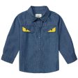 Baby Boys Blue Monster Long Sleeve Shirt Cheap