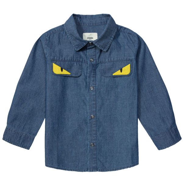 Baby Boys Blue Monster Long Sleeve Shirt Cheap