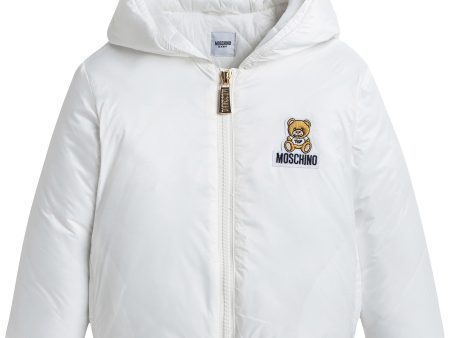 Baby Boys White Padded Showerproof Jacket on Sale