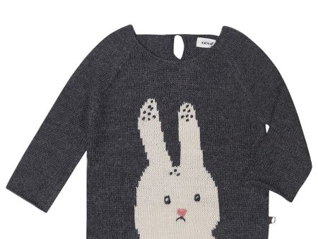 Baby Black Rabbit Design Trims Alpaca Sweater Discount