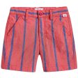 Boys Blue & Red Striped Cotton Shorts Online Sale