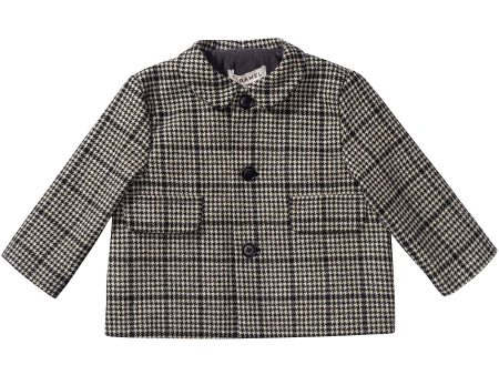 Baby Black Houndstooth  Wool  Coat Online Hot Sale