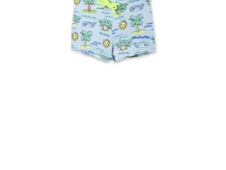 Baby Boys Fluro Beach Print Finn Swim Shorts on Sale