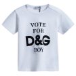 Baby Boys Dark White Pringting Cotton T-shirt For Cheap