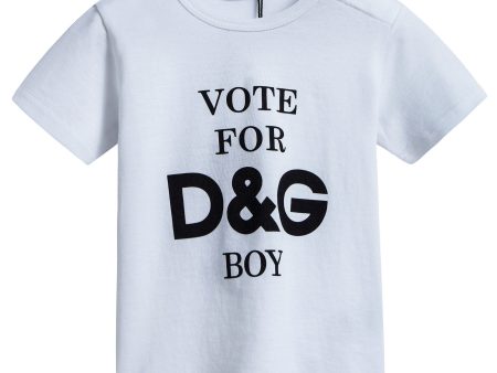 Baby Boys Dark White Pringting Cotton T-shirt For Cheap