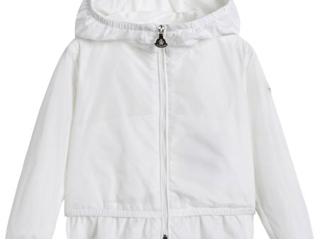 Baby Girls White Windbreaker Jacket With Flounces Cheap