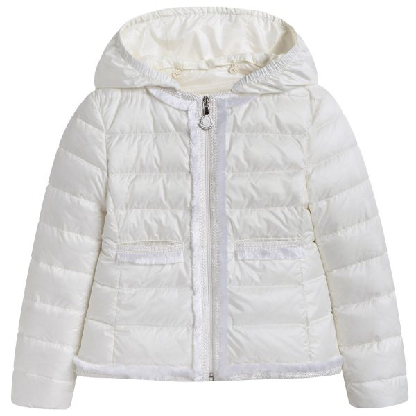 Girls White  Kamaria Down Padded Jacket on Sale