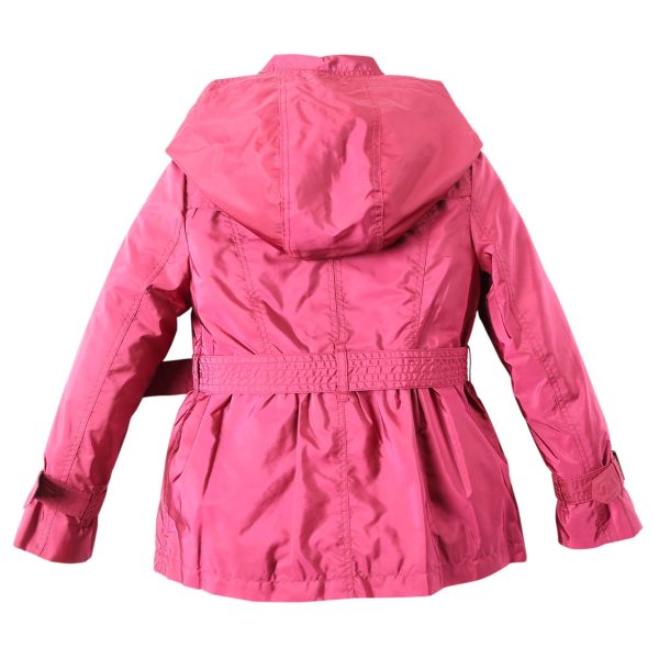 Girls Dark Plum Pink Wool Hooded Duffle Coat Sale