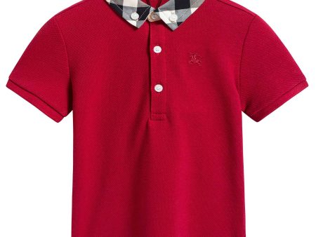 Boys Military Red Cotton Polo Shirts Sale