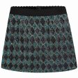 Girls Green & Gold Jacquard Skirt on Sale