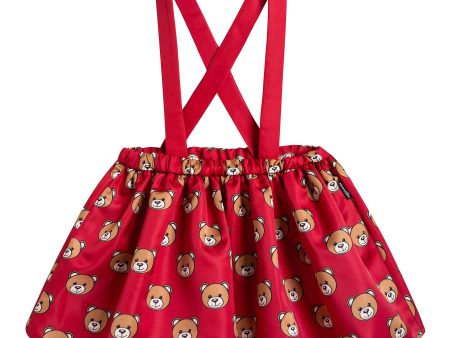 Baby Girls Red Teddy Printed Skirt Online