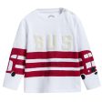 Baby  White  &  Red   Striped   Cotton   T-shirt Cheap