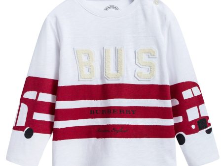 Baby  White  &  Red   Striped   Cotton   T-shirt Cheap