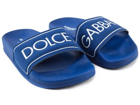 Boys Blue Polyester Slippers Online Sale