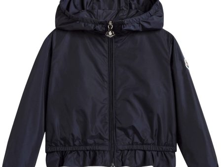 Baby Girls Dark Blue Windbreaker Jacket With Flounces Supply