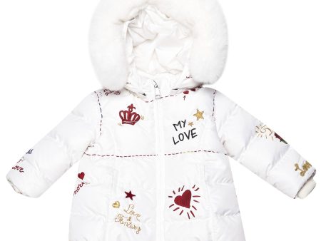 Baby  Girls  White   My  Love   Coat For Sale