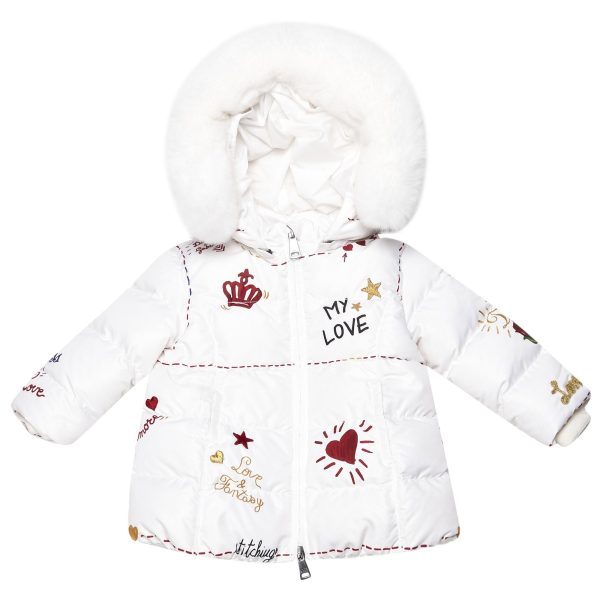 Baby  Girls  White   My  Love   Coat For Sale