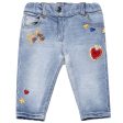 Baby  Girls  Blue Embroidered Jeans Online