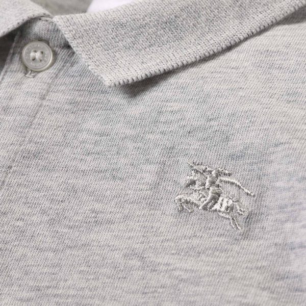 Baby Boys Grey Cotton Jersey Cotton Polo Shirt For Sale