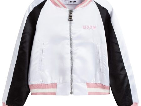 Girls White & Black Logo Jacket Sale