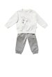 Baby Boys Milk White Top & Grey Bottom Two Piece Set Hot on Sale