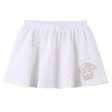 Baby Girls White Cotton Skirt With Gold Spot Trims Sale