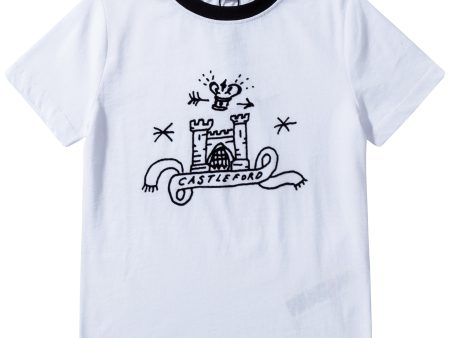 Baby  &  Girls  White  Cotton   T-shirt Hot on Sale