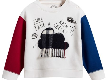 Baby  Boys  White  鈥淔laky clouds鈥?  Cotton   Sweatshirt Fashion