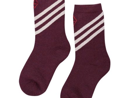 Wine Red Wool Socks Fashion