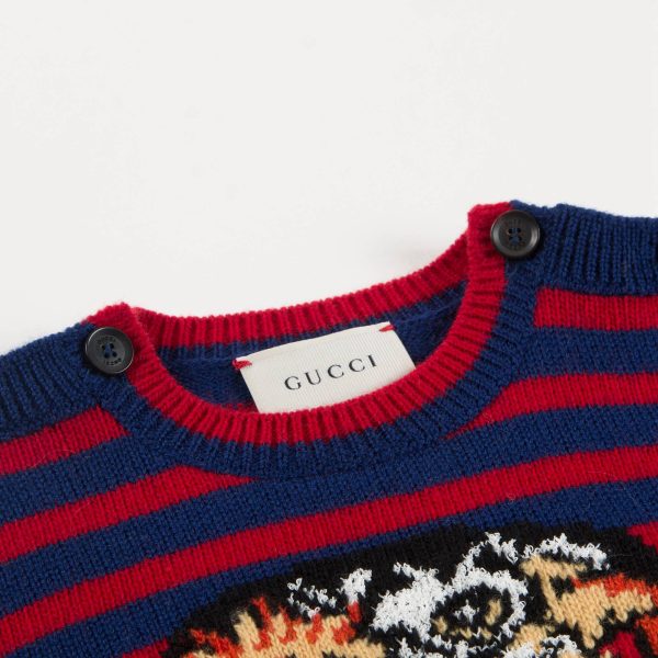 Baby Boys Black & Red Striped Sweatshirt For Sale