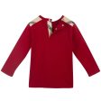 Baby Boys Mahogany T-Shirts With Check Shoulder Patches Fashion