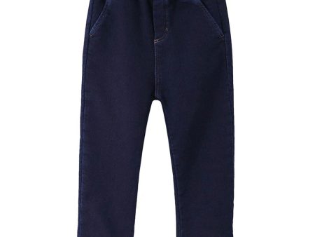 Baby Boys Navy Blue Ribbed Cotton Trouser Cheap