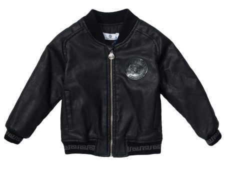 Baby Boys Black Synthetic Leather Jacket Discount