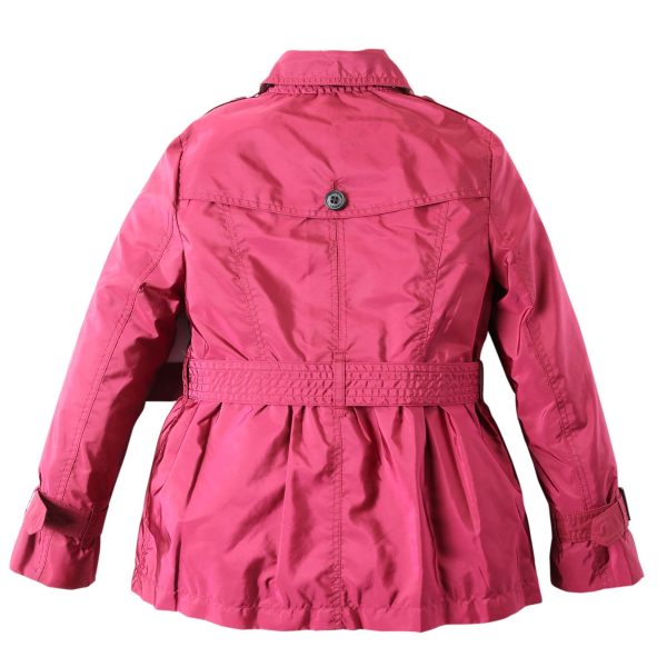 Girls Dark Plum Pink Wool Hooded Duffle Coat Sale