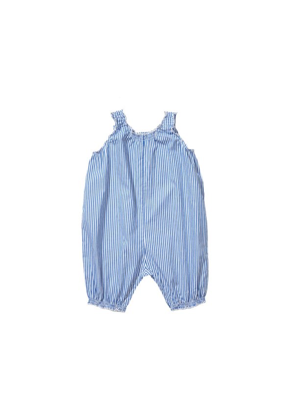 Baby Blue Striped Cotton Romper Online