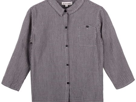 Baby Boys Grey Checked Woven Shirt For Sale