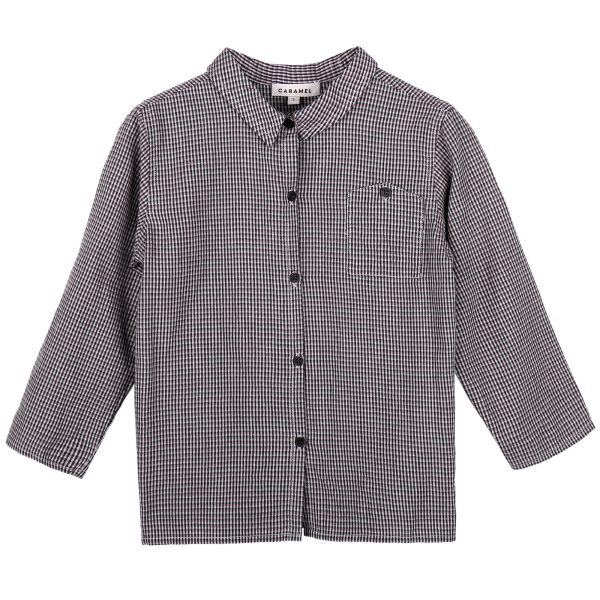 Baby Boys Grey Checked Woven Shirt For Sale