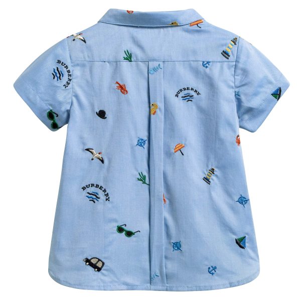 Baby Boys Blue Cotton Shirt Sale