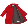 Girls Red Patch Pocket Trims Wool Coat Online Hot Sale