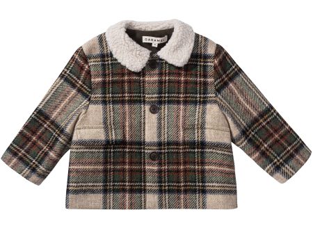 Baby Beige Check  Wool  Coat Online