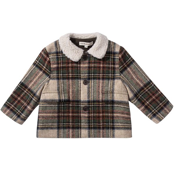 Baby Beige Check  Wool  Coat Online