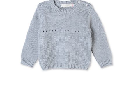 Baby Boys Grey Cotton knitted Bunny Motif Trims Sweater For Cheap