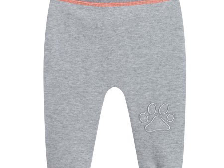 Baby Boys Grey Rib Cuffs Cotton Trouser Discount