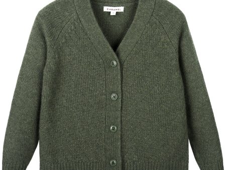 Girls Green Knitted Cardigan on Sale